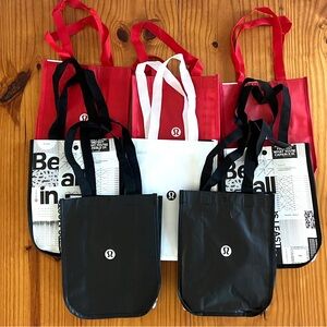 Lululemon Reusable Tote Bag Bundle - Red, White, Black